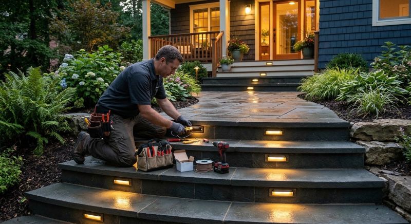 Courtyard Light Installation in Pasadena, CA